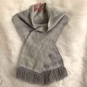 Suri Alpaca Wool Scarf Light grey and white blend Soft Knit